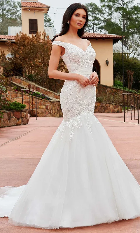 Modern wedding dress with minimalist design -Rachel Allan Bridal Rb2159 - Tulle Mermaid Gown Modern wedding dress with minimalist design -Rachel Allan Bridal Rb2159 - Tulle Mermaid Gown