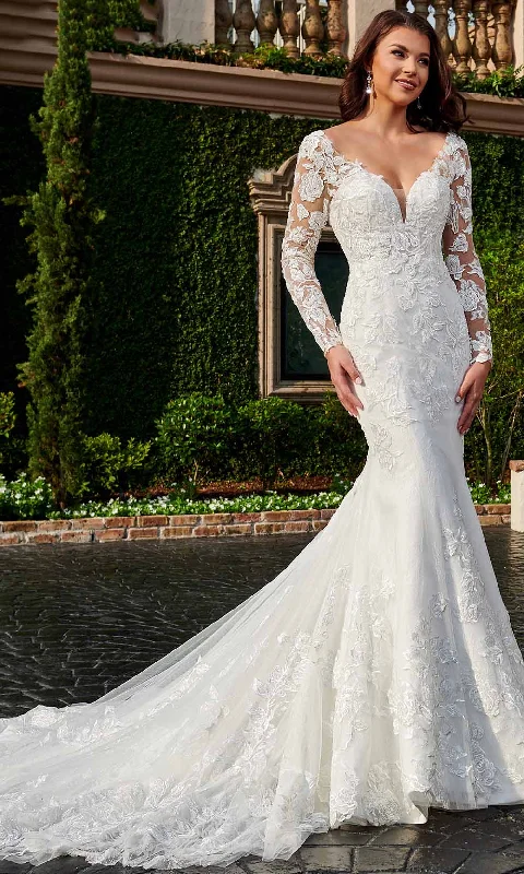 Wedding dress with lace bodice for delicate charm -Rachel Allan Bridal Rb3155 - Beading Detail Bridal Gown