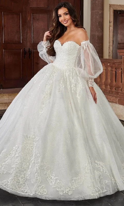Wedding dresses with lace sleeves for elegance -Rachel Allan Bridal Rb6114 - Applique Ballgown Wedding dresses with lace sleeves for elegance -Rachel Allan Bridal Rb6114 - Applique Ballgown