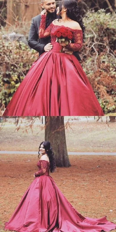 Simple wedding dresses red with lace wedding dresses long sleeves prom dresses 2021 cg16416 Simple wedding dresses red with lace wedding dresses long sleeves prom dresses 2021 cg16416