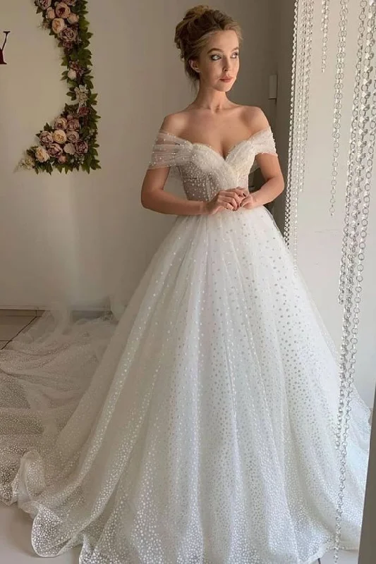 sparkly wedding dresses, off shoulder wedding dresses, ball gown prom dress,custom made cg22243 sparkly wedding dresses, off shoulder wedding dresses, ball gown prom dress,custom made cg22243