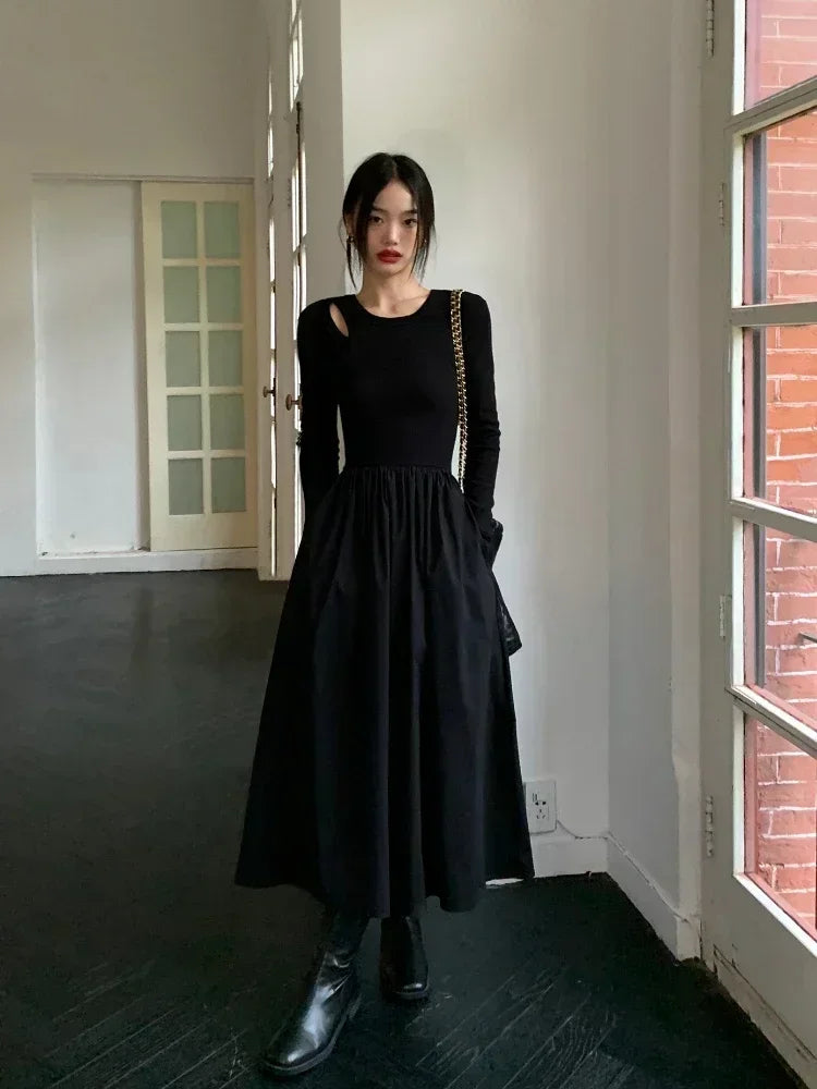 Cinessd Vintage Knitting Maxi Wedding Dresses for Women Clothing O Neck Office Lady Casual Pockets Bodycon Midi Dress Winter 2023 Black Cinessd Vintage Knitting Maxi Wedding Dresses for Women Clothing O Neck Office Lady Casual Pockets Bodycon Midi Dress Winter 2023 Black