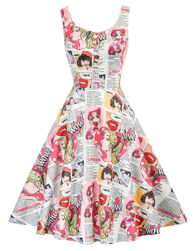1950s Retro Vintage Sleeveless Homecoming Dresses Cocktail Party A-Line Dress for Summer 1950s Retro Vintage Sleeveless Homecoming Dresses Cocktail Party A-Line Dress for Summer