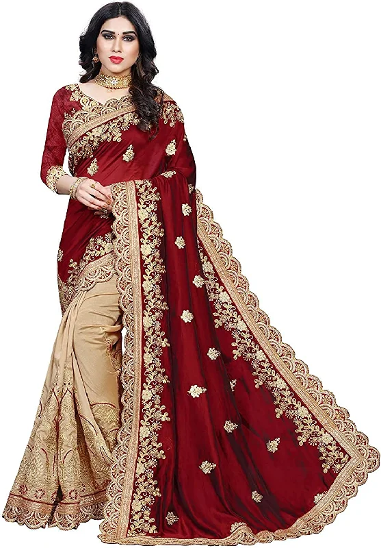 Women's Plain Weave Silk Embroidery Work Saree With Blouse Piece Indian Sari Traditional Saree Wedding Dress Handmade Famous Actress Style Party Wear Free Size Ethenic Wear Clothes For Women Women's Plain Weave Silk Embroidery Work Saree With Blouse Piece Indian Sari Traditional Saree Wedding Dress Handmade Famous Actress Style Party Wear Free Size Ethenic Wear Clothes For Women